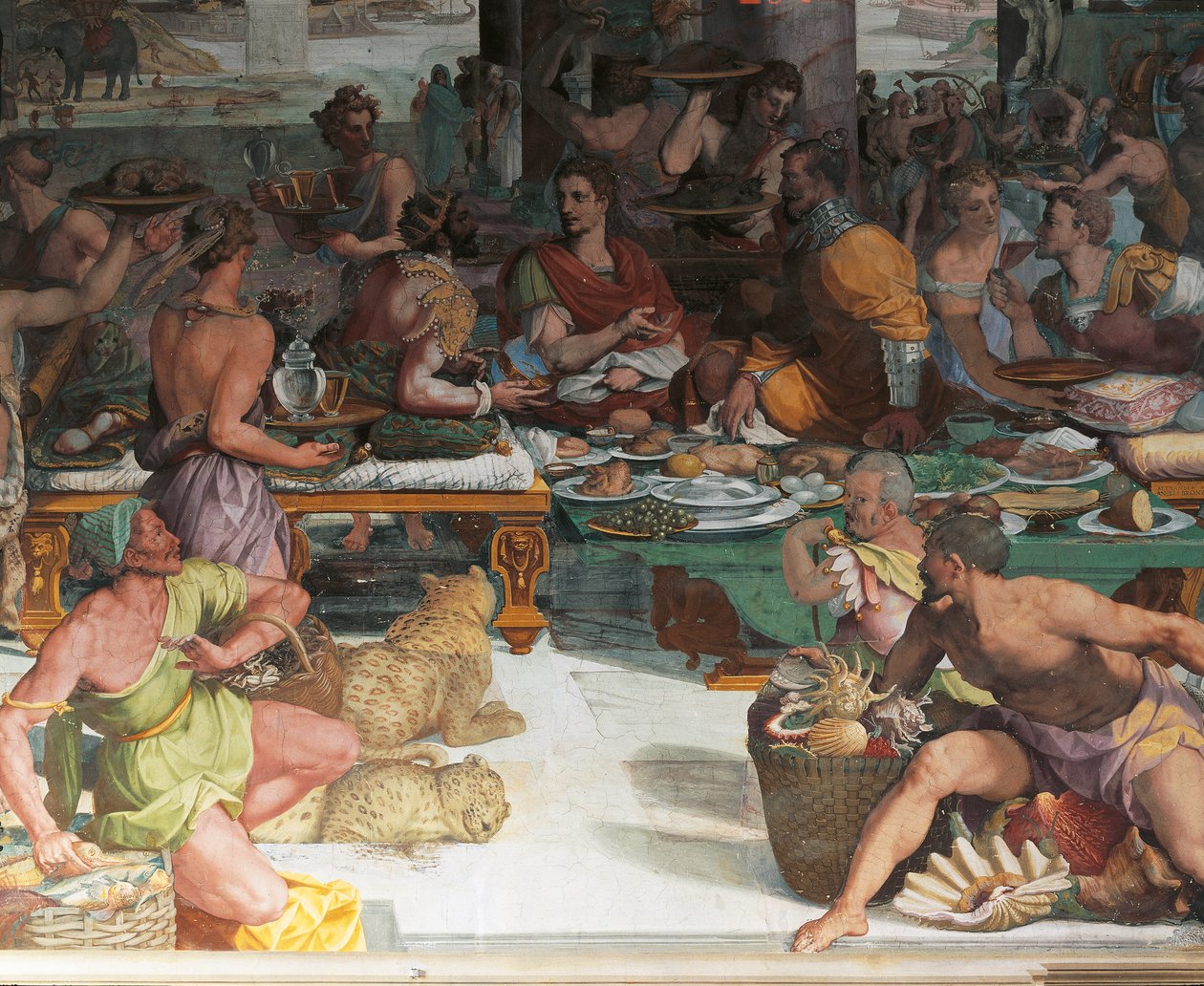 Julius Caesar vastaanottaa Egyptin veron (fresko) tekijältä Andrea del Sarto