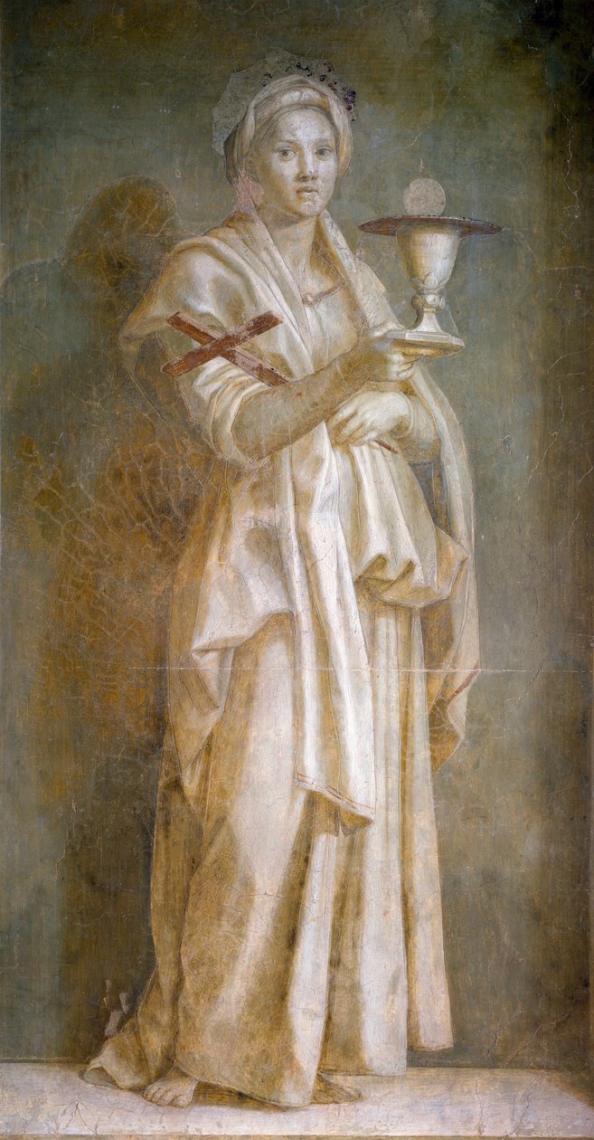 Andrea del Sarton (1486-1531) La Faith -fresco 1522 Koko 194x110 cm Firenze, Chiostro dello Scalzo tekijältä Andrea del Sarto