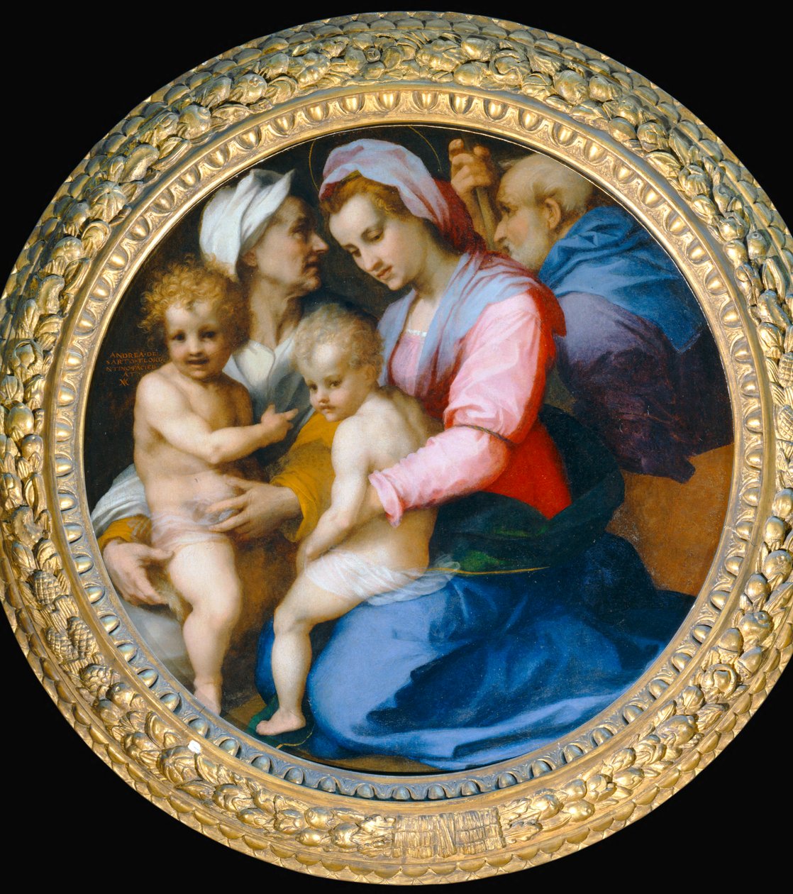 Neitsyt Maria, Jeesus-lapsi, pyhä Elisabeth, pyhä Sakarius ja pieni pyhä Johannes Kastaja ... tekijältä Andrea del Sarto