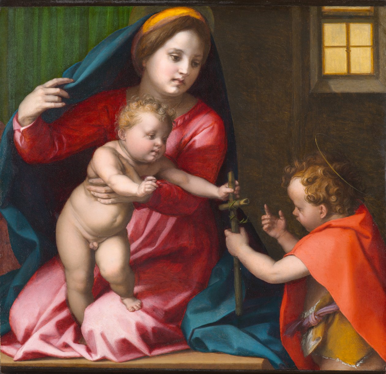 Madonna ja lapsi Pyhän Johannes Kastajan kanssa, noin 1528 (öljy paneelissa) tekijältä Andrea del Sarto