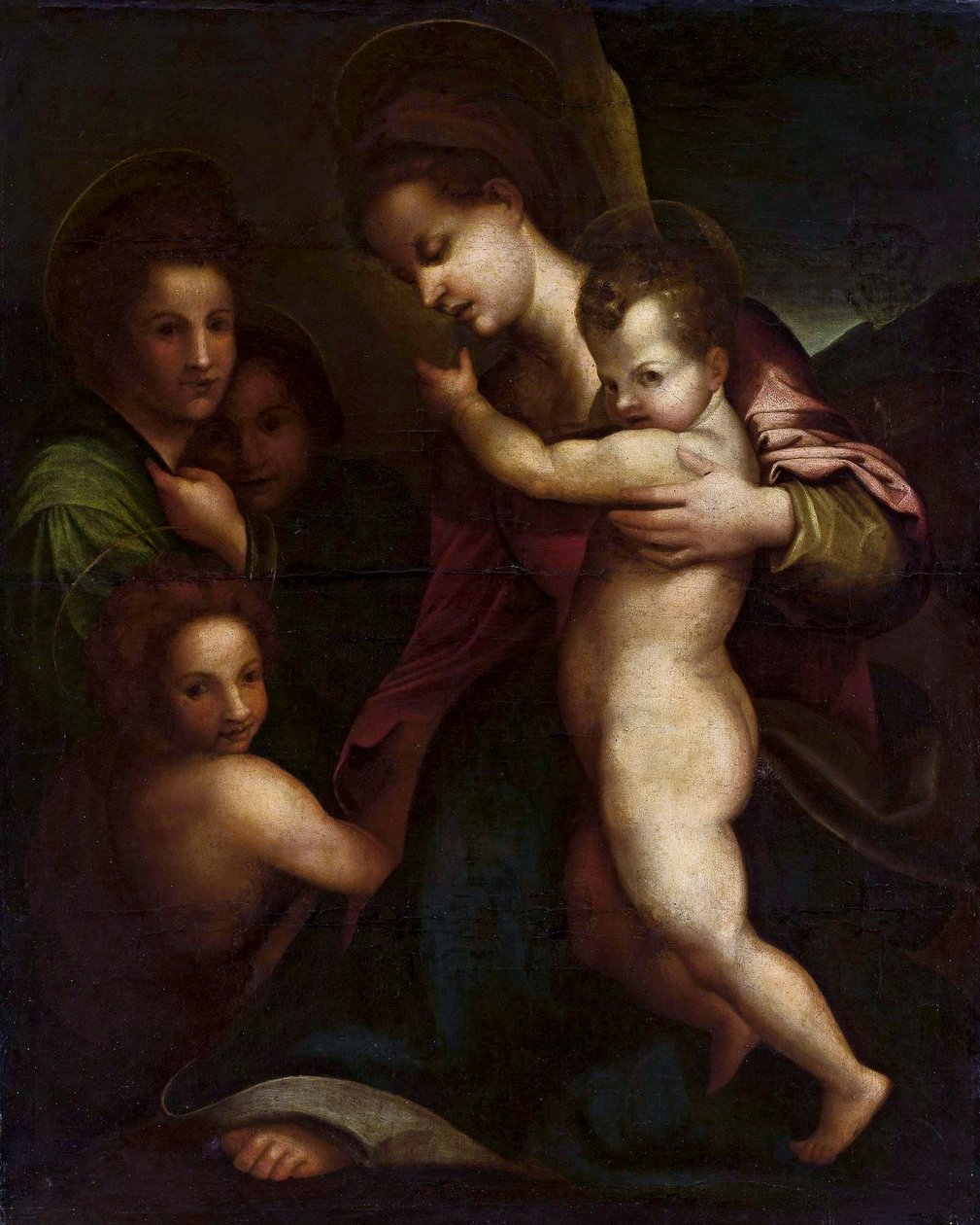 Madonna lapsen Jeesuksen ja Johanneksen kanssa tekijältä Andrea del Sarto
