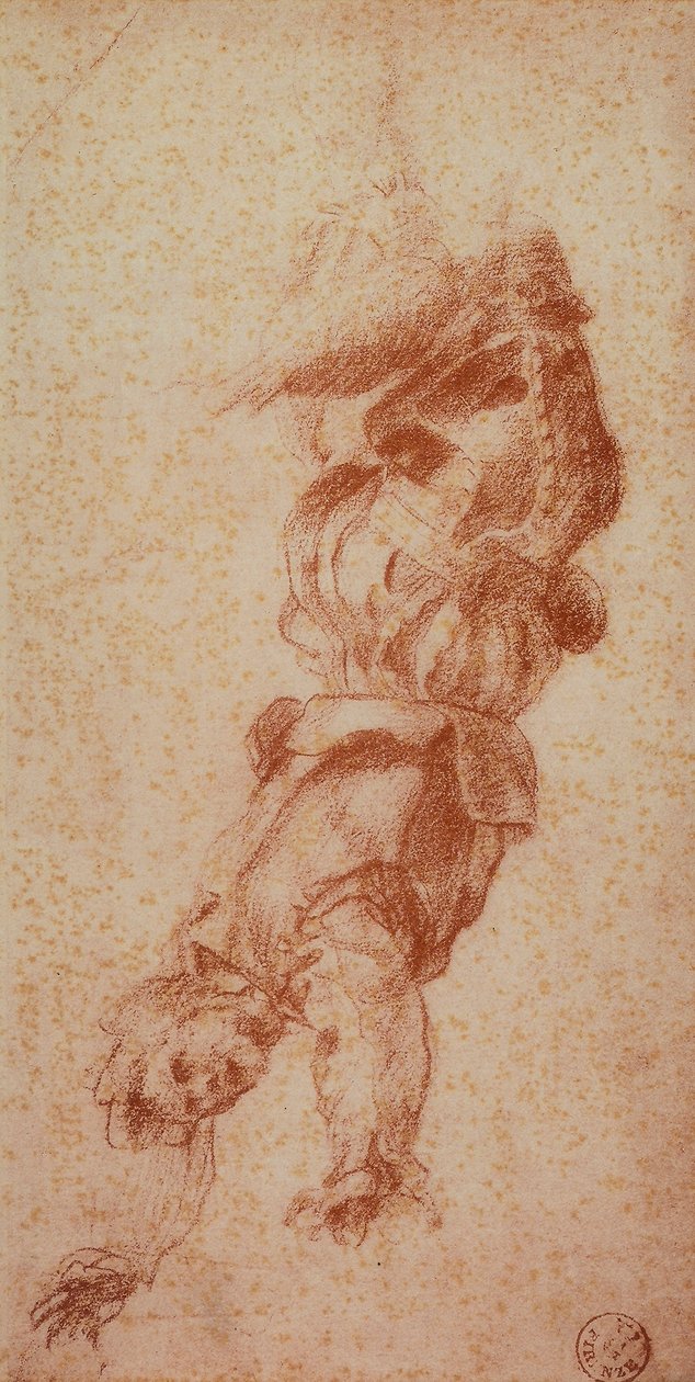 Pahat hahmot; piirustus Andrea del Sarto. Piirustus- ja grafiikkakaappi, Uffizi-galleria, Firenze tekijältä Andrea del Sarto