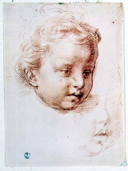 Lapsen pään tutkimus (liitu paperille) tekijältä Andrea del Sarto
