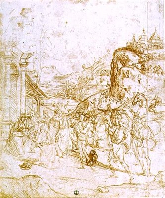 Maagisten palvominen (liitu paperille) tekijältä Andrea del Sarto