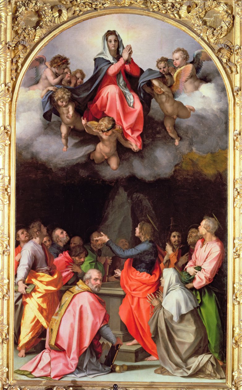 Marian taivaaseenastuminen (Maria Himmelfahrt) (alttaritaulu) tekijältä Andrea del Sarto