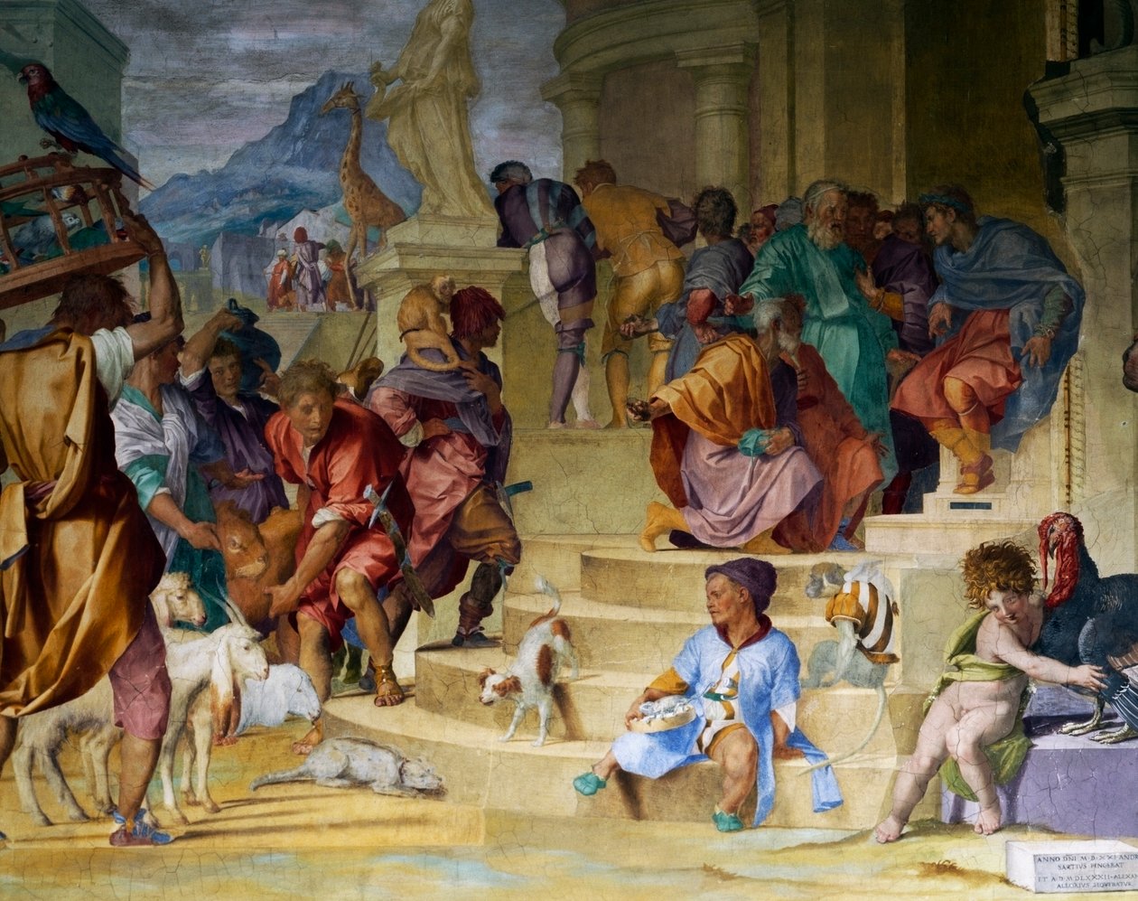 Andrea del Sarton ja Alessandro Allorin Caesarin voitto (1520) Medicean Villa Poggio a Caiano tekijältä Andrea del Sarto