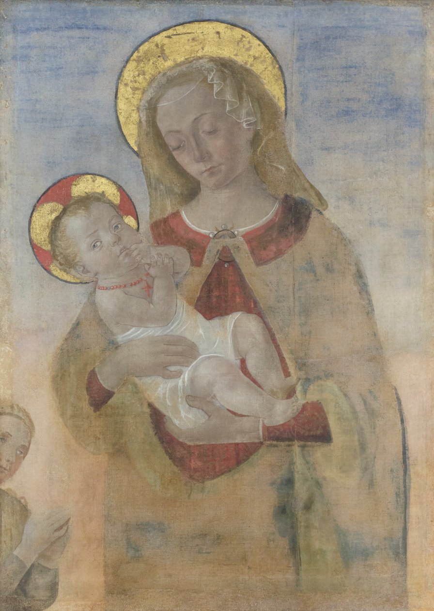 Madonna rukoilevan lapsen kanssa, noin 1470-80 (öljy kankaalle). tekijältä Andrea del Verrocchio