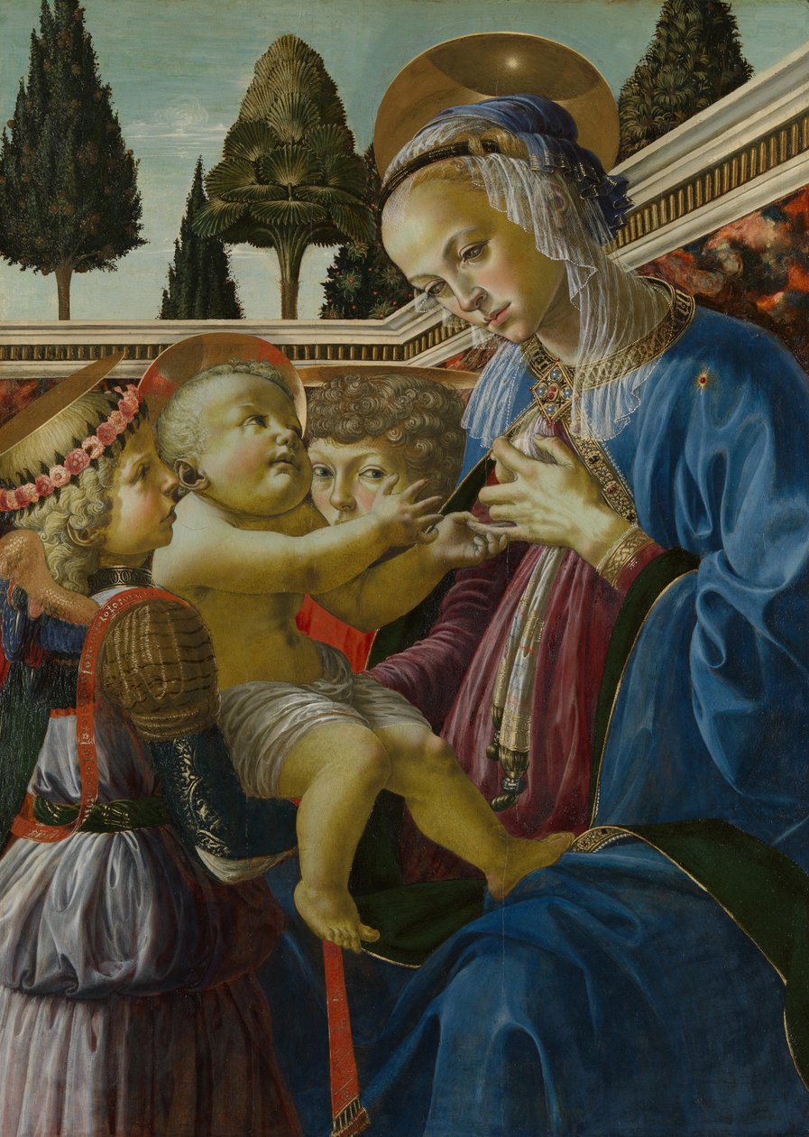 Neitsyt ja lapsi kahden enkelin kanssa, n. 1467-1469 tekijältä Andrea del Verrocchio