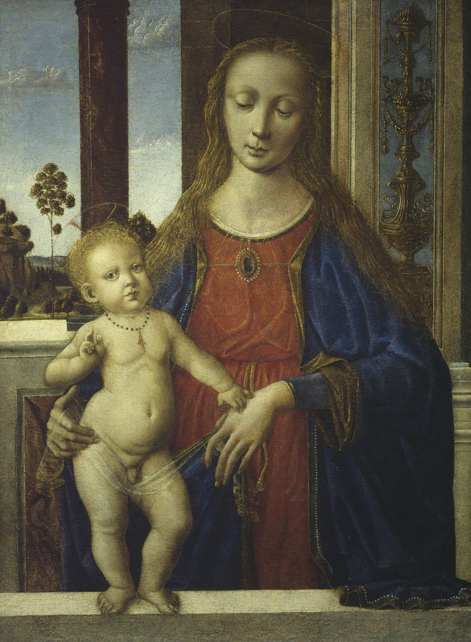 Neitsyt ja lapsi, n. 1475-1480 tekijältä Andrea del Verrocchio