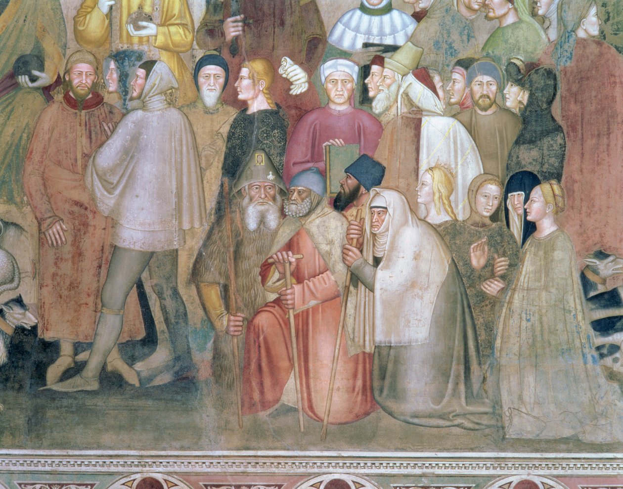 The Church Militant and Triumphant, yksityiskohta espanjalaisesta kappelista, n. 1369 tekijältä Andrea di Bonaiuto