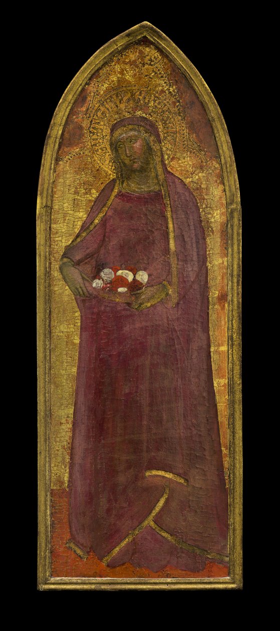 Pyhä Elizabeth Unkari, n. 1365 (tempera & kultalehti puussa) tekijältä Andrea di Bonaiuto fl.1343 77 Andrea di Bonaiuto fl.1343 77