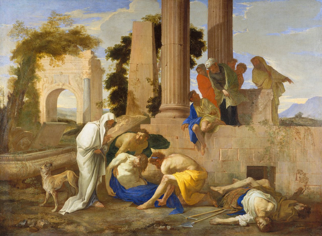 Tobit hautaamaan kuolleita, 1640-luku. tekijältä Andrea di Lione