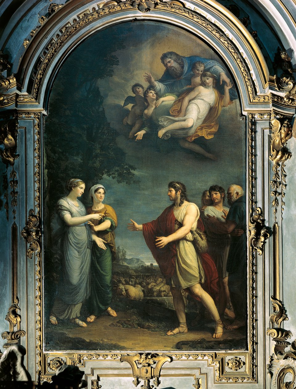 Jacob ja Rachel, Andrea Appiani, 1700-luku, öljy paneelille tekijältä Andrea the Elder Appiani