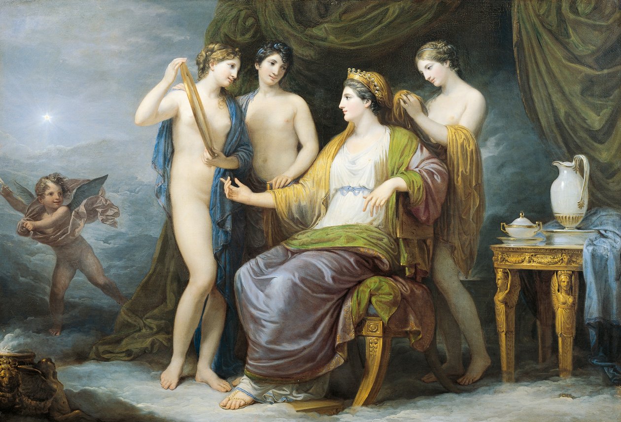 Juno uimassa tai Juno pukeutunut Graces, Andrea Appiani (1754-1817), öljy kankaalle tekijältä Andrea the Elder Appiani