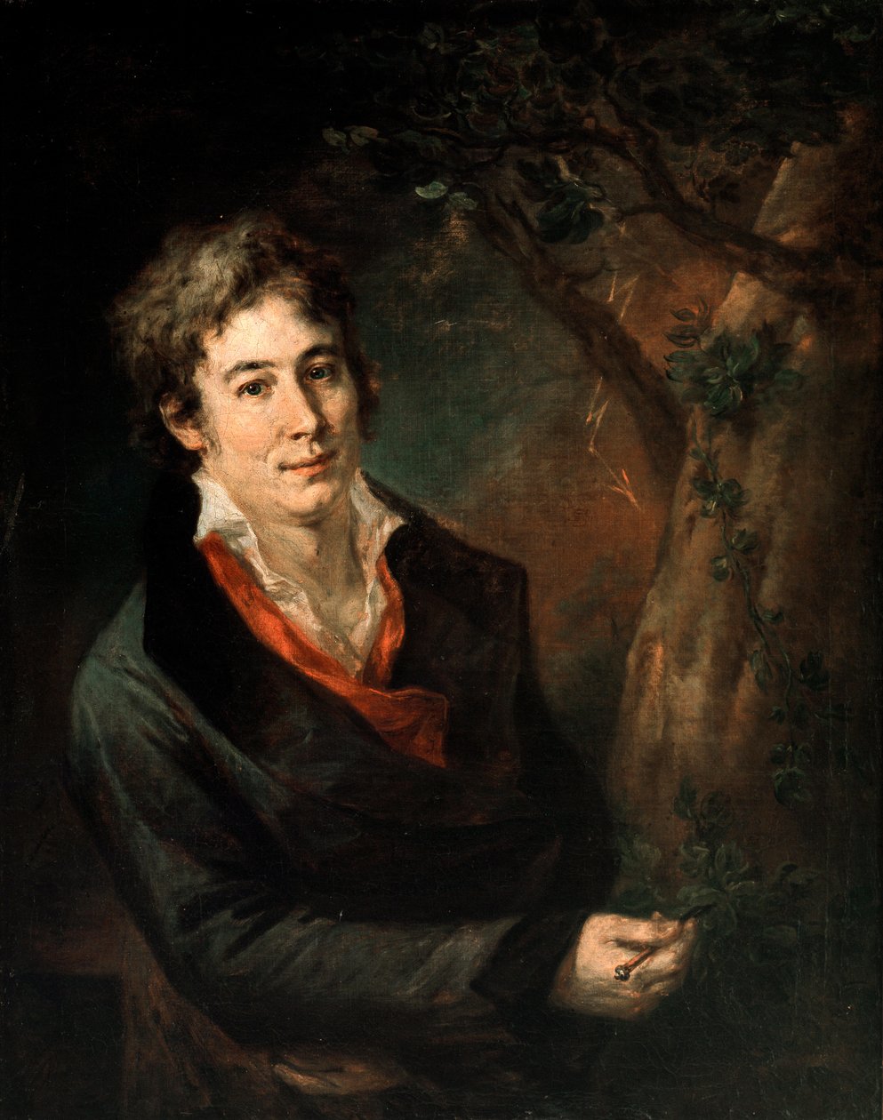 Italialaisen runoilijan ja näytelmäkirjailijan Ugo Foscolon (1778-1827) muotokuva Andrea Appianin (1754-1817) maalaus tekijältä Andrea the Elder Appiani