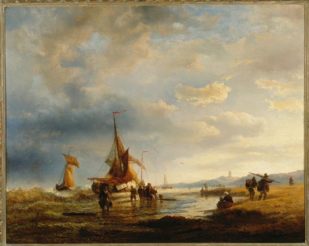 A. Achenbach, Fischer am Strand tekijältä Andreas Achenbach