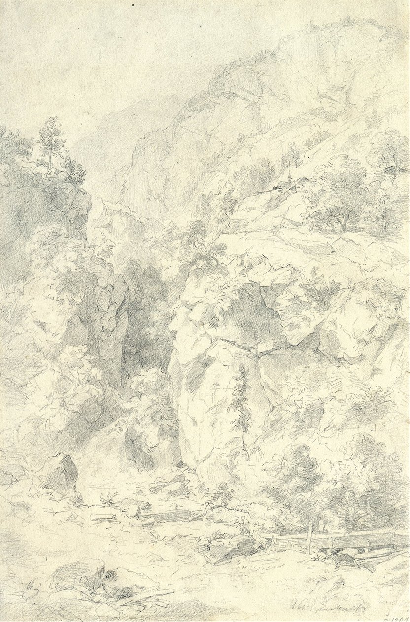 Vuoristoinen maisema tekijältä Andreas Achenbach