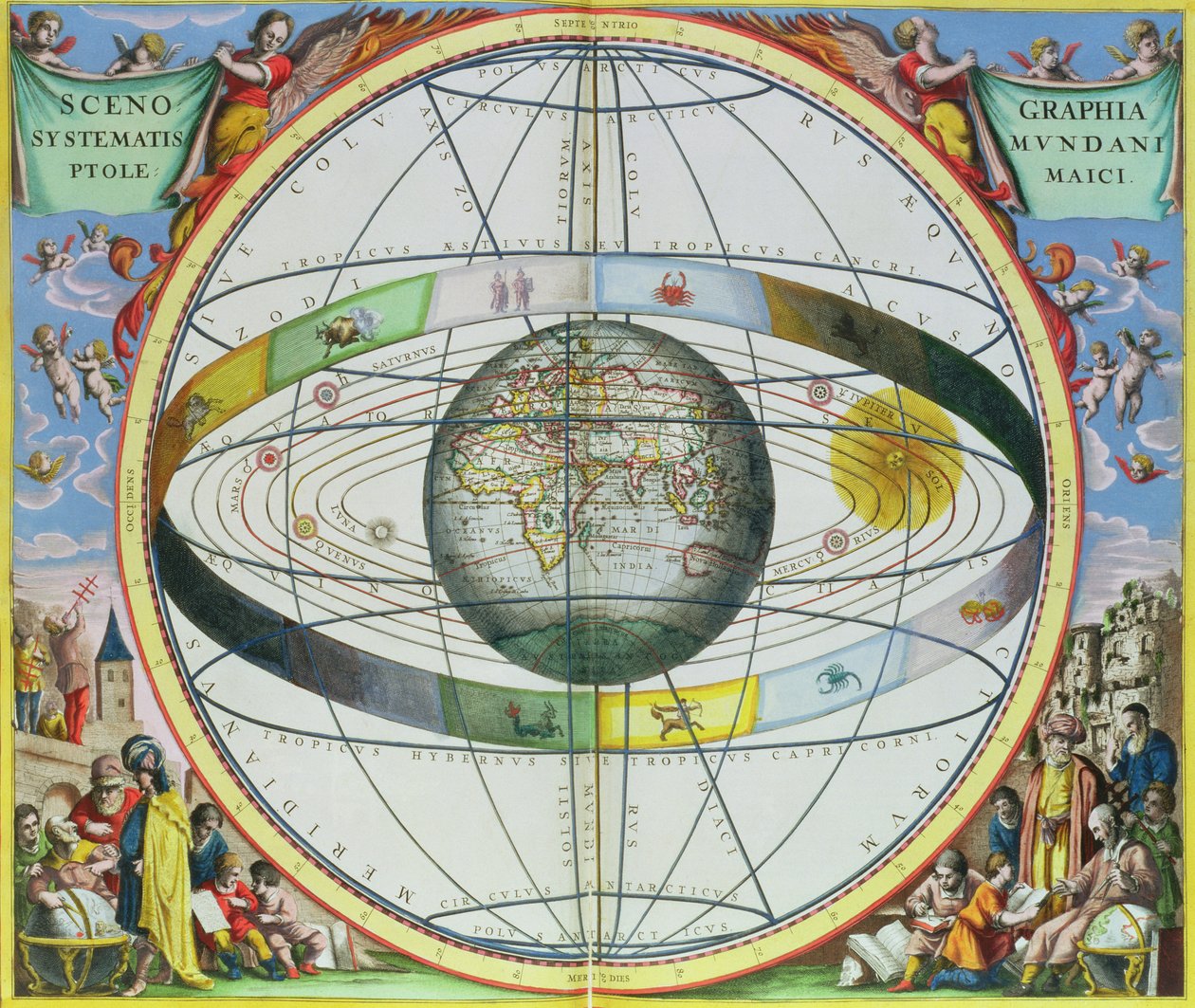 Kartta kristillisistä tähtikuvioista, pubista "The Celestial Atlas tai The Harmony of the Universe" (Atlas coelestis seu harmonia macrocosmica). kirjoittanut Joannes Janssonius, Amsterdam, 1660-61 (käsinvärjätty en tekijältä Andreas Cellarius