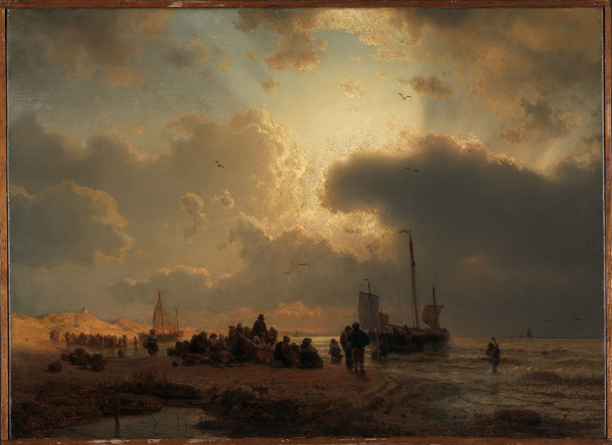 Ranta Scheveningenin lähellä tekijältä Andreas Achenbach