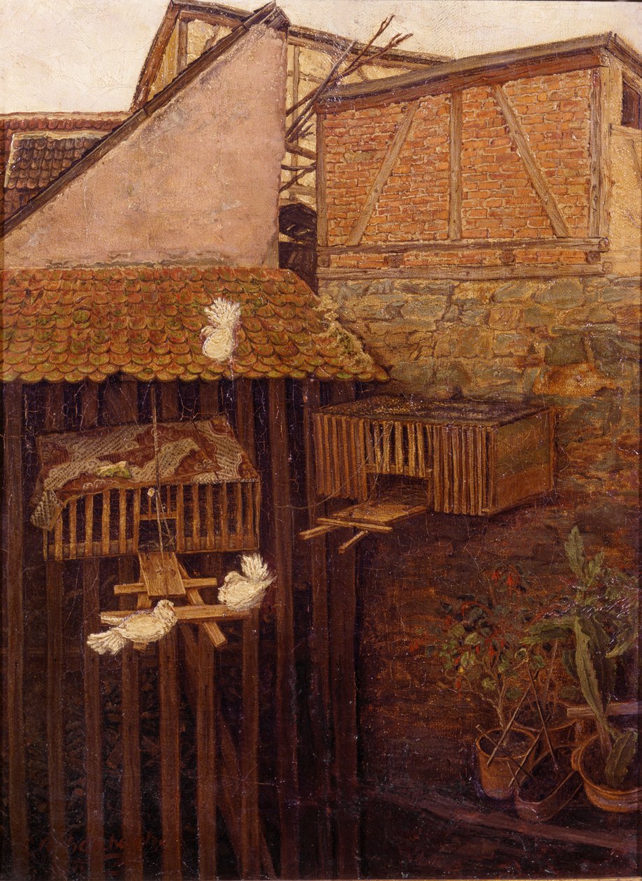 Nurkka sisäpihalla tekijältä Andreas Achenbach
