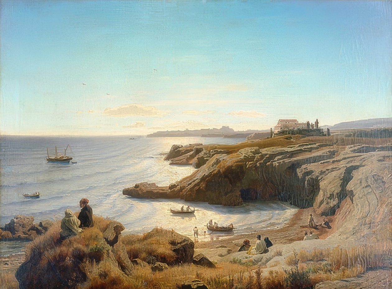 Syrakusan rannikko. 1861 tekijältä Andreas Achenbach