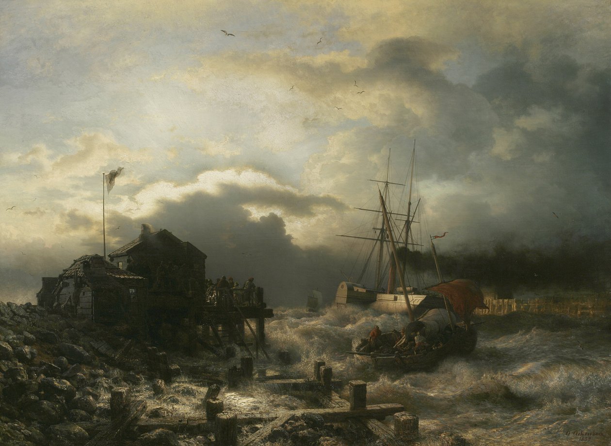 Oostenden ulkopuolella, 1859 tekijältä Andreas Achenbach
