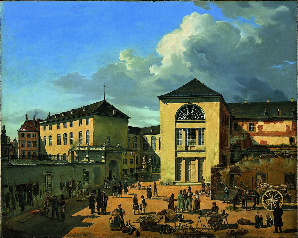 The Academy Courtyard (The Old Academy in Düsseldorf) tekijältä Andreas Achenbach