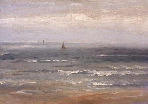 Pohjanmeri (öljy kankaalle, kortille asetettuna) tekijältä Andreas Achenbach