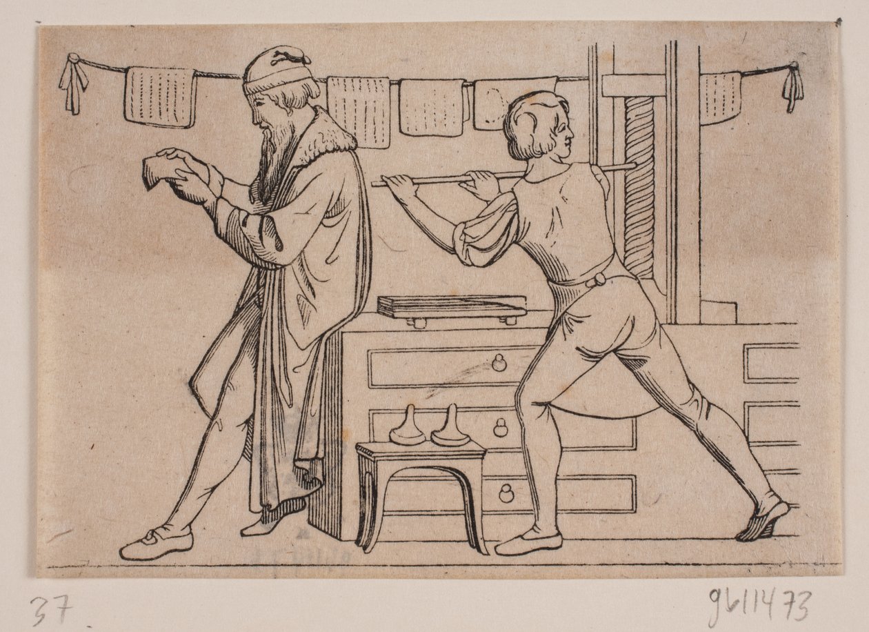 Johannes Gutenberg työpajassaan tekijältä Andreas Flinch