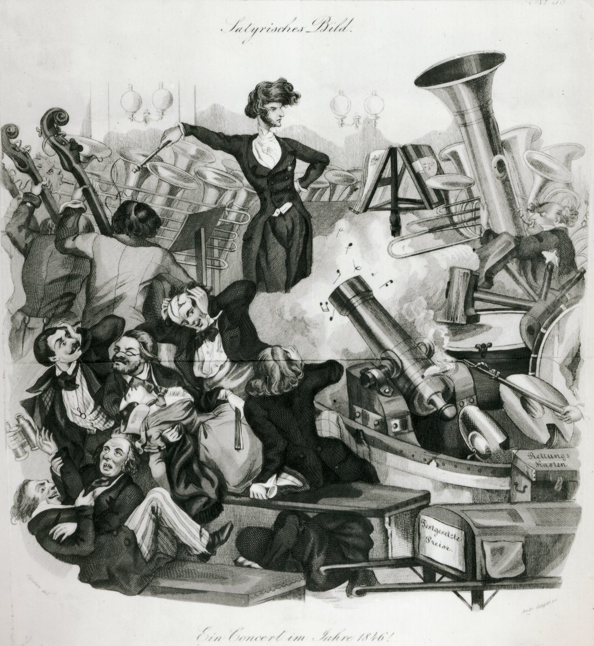 Hector Berliozin (1803-69) konsertti vuonna 1846 (kaiverrus) tekijältä Andreas Geiger