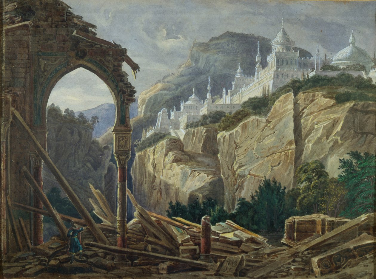 Lavastus M. Glinkan oopperaan Ruslan ja Ljudmila, 1842 tekijältä Andreas Leonhard Roller