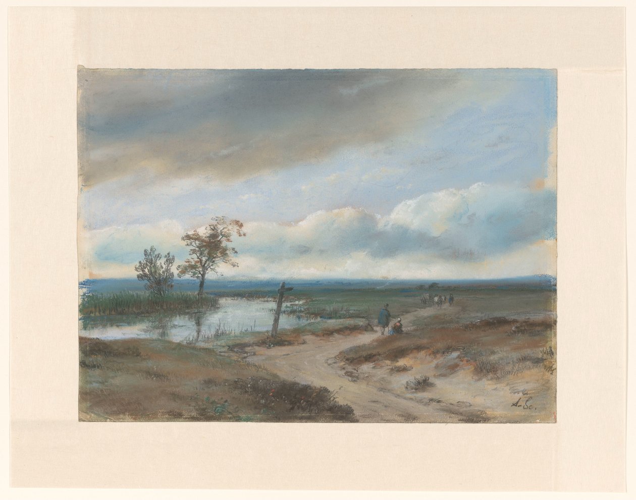 suo maisema tekijältä Andreas Schelfhout (signed by artist)