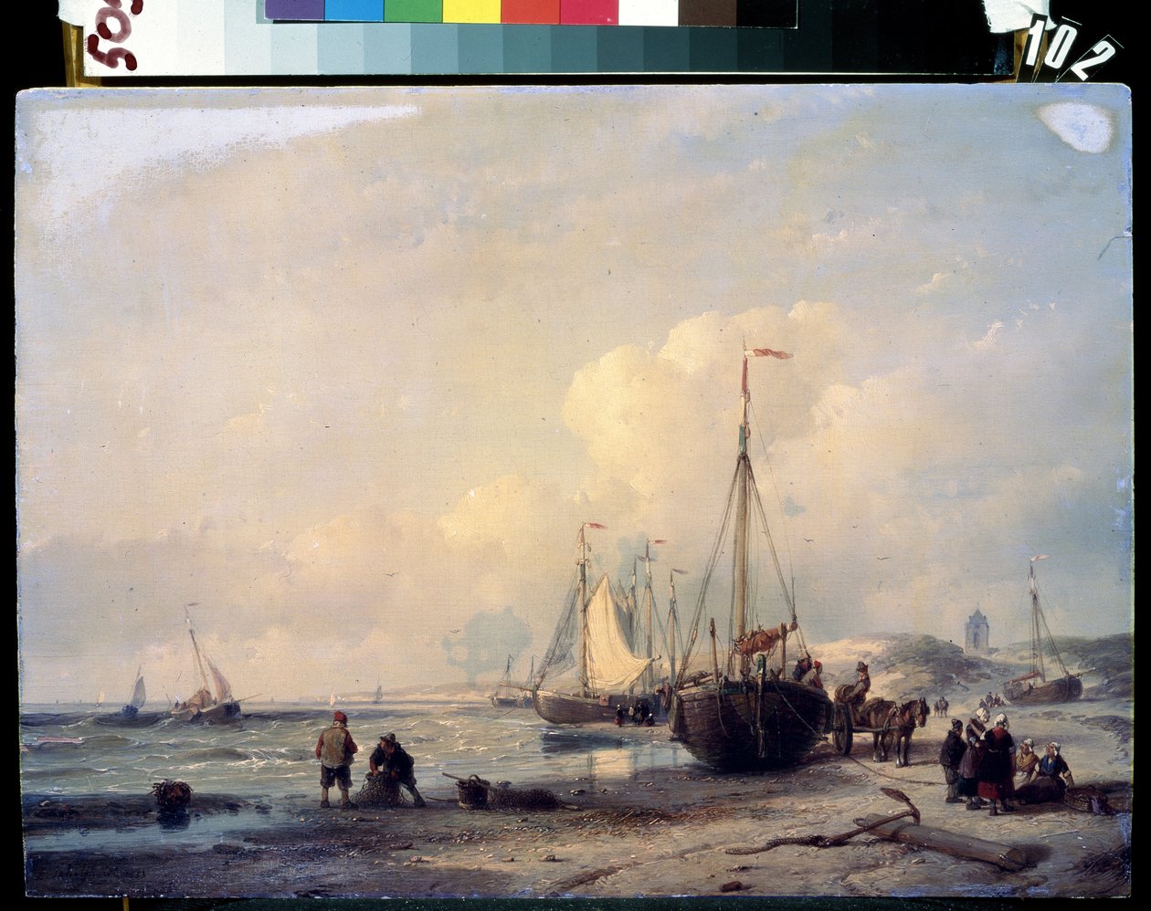 Merimaisema. Andreas Schelfhoutin (1787-1870) maalaus. Öljy kankaalle tekijältä Andreas Schelfhout