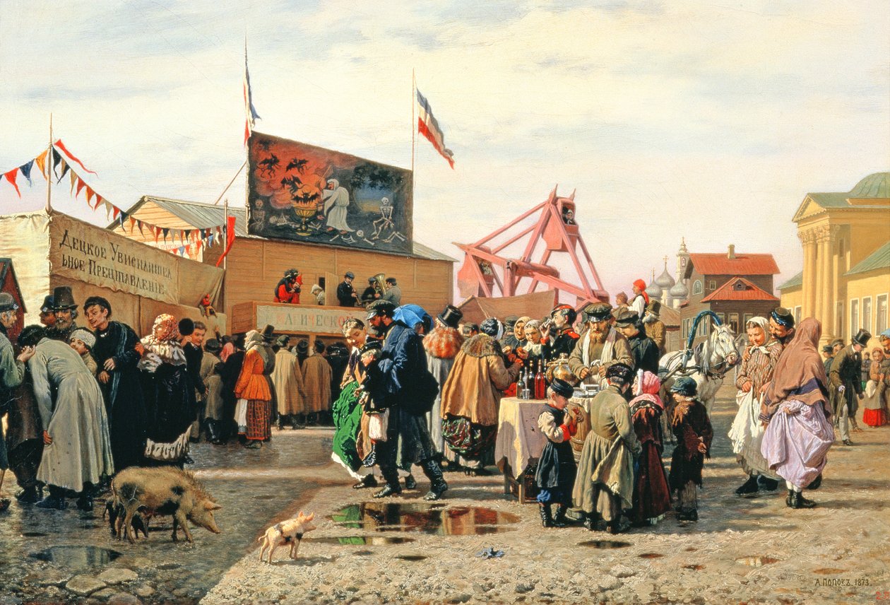 Pääsiäisviikon kojuja Tulassa, 1868 tekijältä Andrei Andreevich Popov