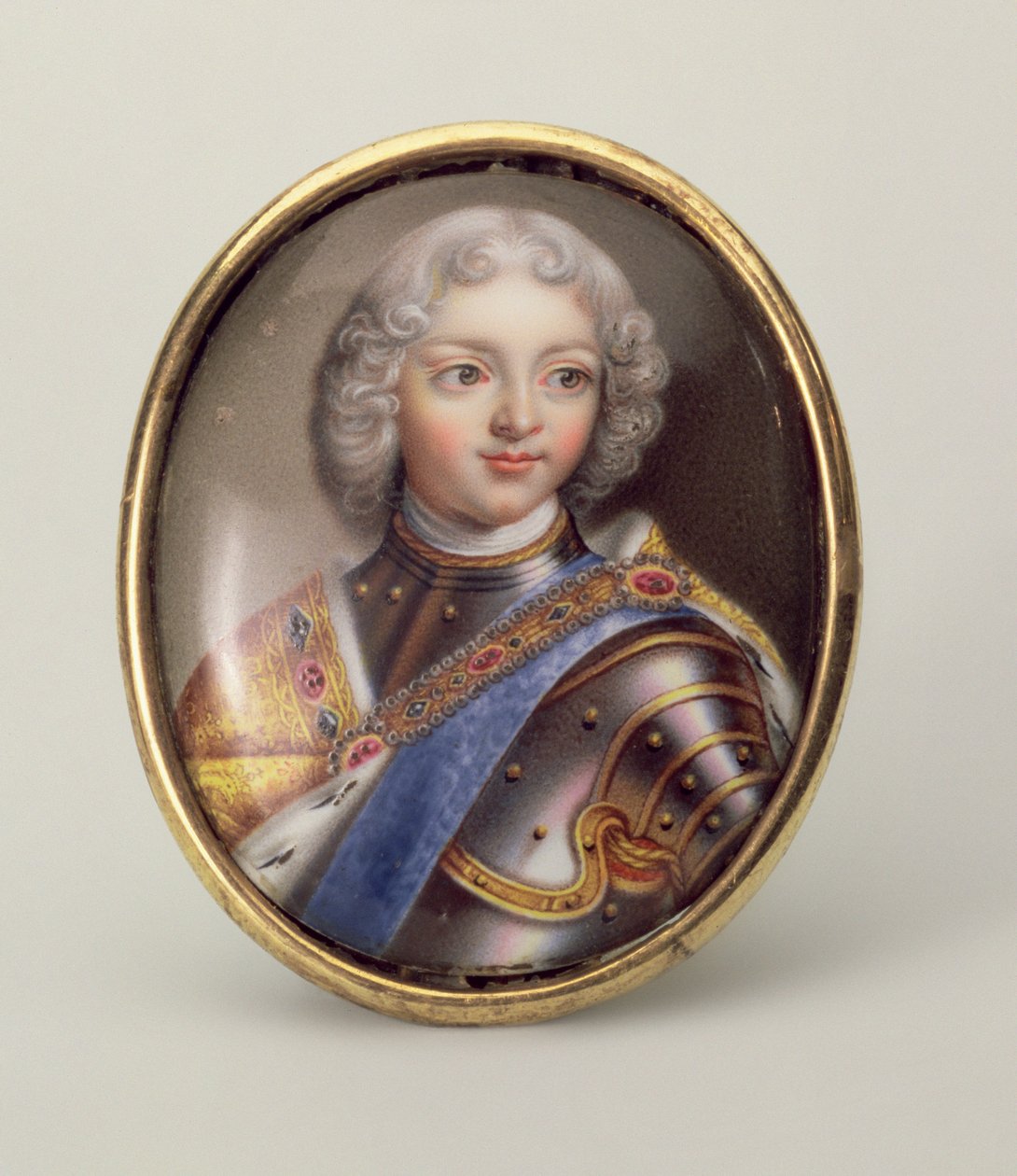Pietari II:n muotokuva, n. 1727 (emali kuparilla) tekijältä Andrei Grigorievich Ovsov