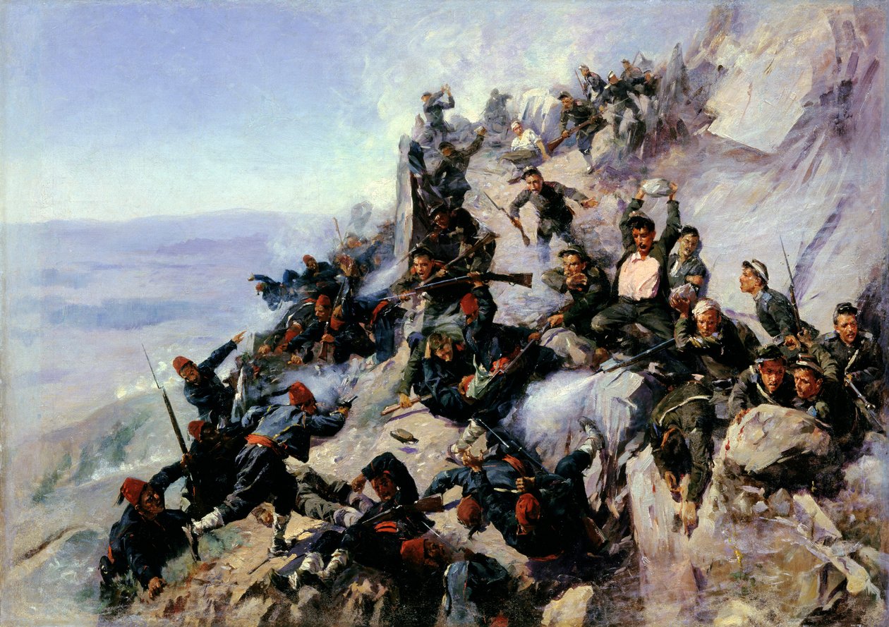 "Eagle Aerien" puolustaminen Shipkalla 1877, 1893 tekijältä Andrei Andreevich Popov