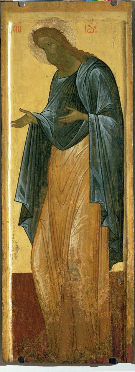 Pyhä Johannes edelläkävijä, Vladimirin Dormition-katedraalin Deisis-tasolta (tempera paneelissa) tekijältä Andrei Rublev