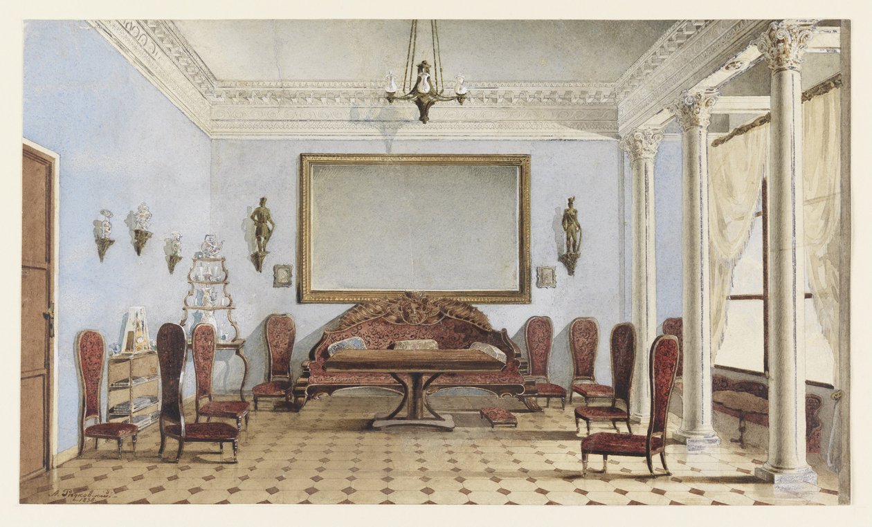 Salon sisustus, 1858 tekijältä Andrei Alexeevich Redkovsky