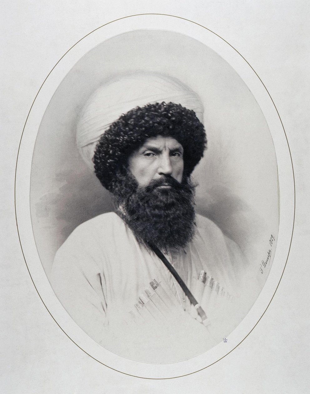 Imaami Shamilin muotokuva 1797-1871, 1859 tekijältä Andrei Deniere