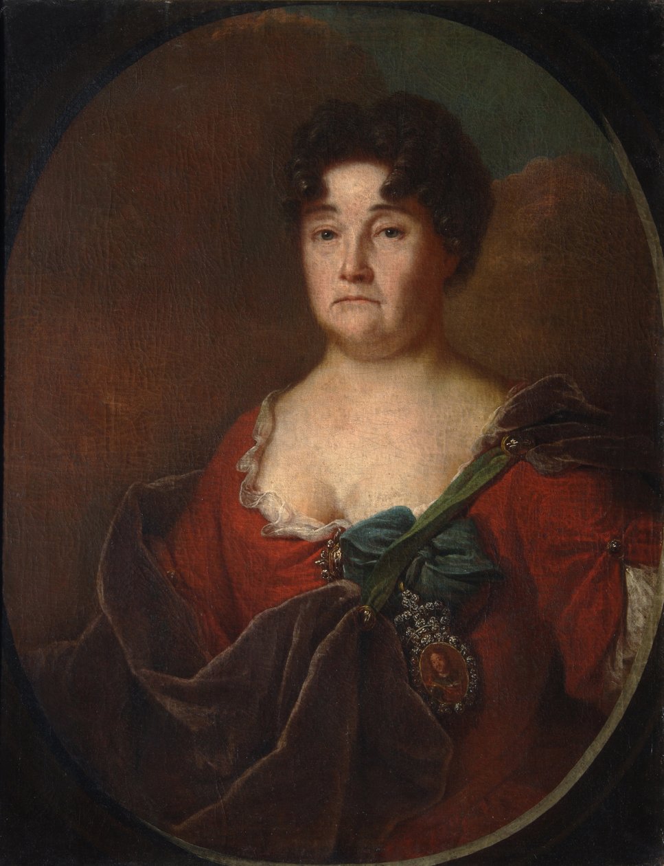 Kreivitär Anastasia Petrovna Golitsynan muotokuva 1665-1729, os. Prozorovskaja, 1728 tekijältä Andrei Matveyevich Matveyev