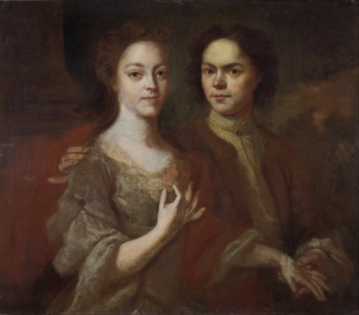 Omakuva vaimon kanssa, c. 1729 tekijältä Andrei Matveyevich Matveyev