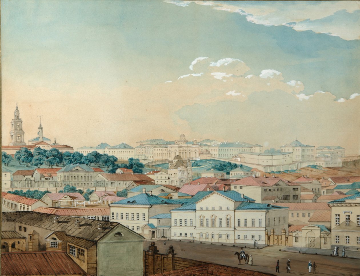 Näkymä Kazanin yliopistosta Bolaqista, 1842 tekijältä Andrei Nikolayevich Rakovich