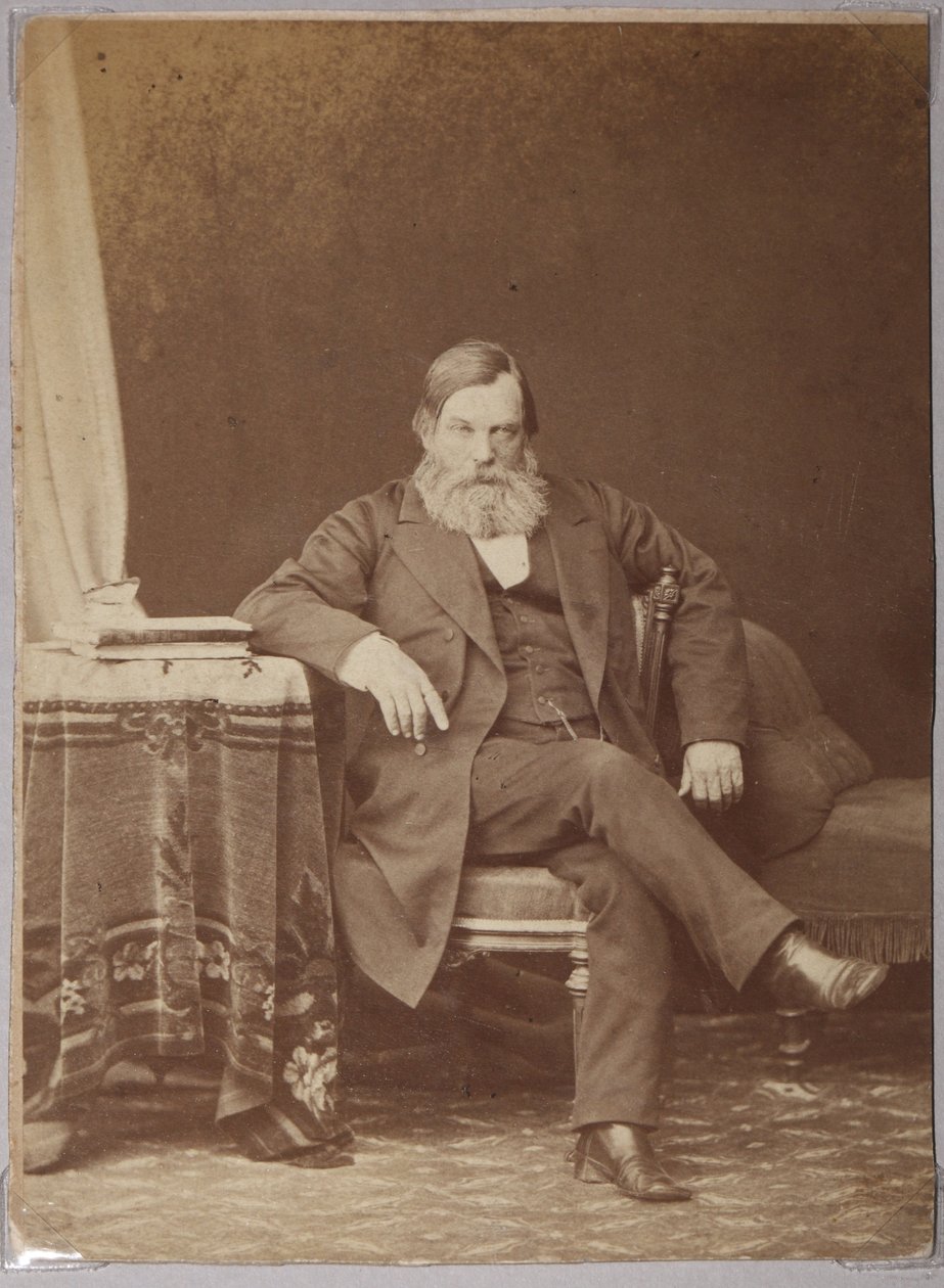 Pavel Melnikov, salanimi Andrey Pechersky - Pavel Ivanovich Melnikov (Andrey Pechersky) (1818-1883), kirjoittanut Karelin, Andrey Osipovich (1837-1906). Albumin valokuva tekijältä Andrei Osipovich Karelin