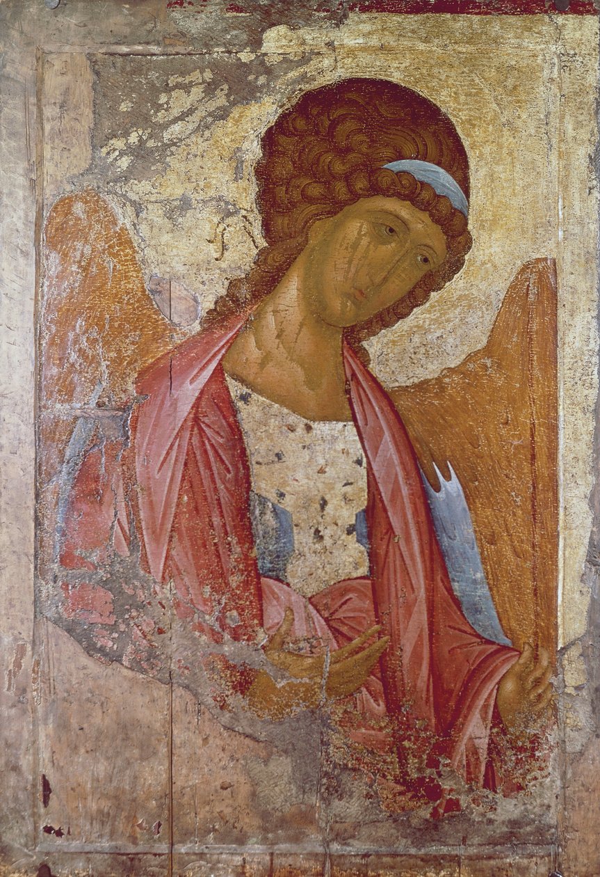 Arkkienkeli Mikael, Andrei Rublevin tai Andrej Rubljovin (1360-1430), maalattu vuosina 1410-1420, ikoni. tekijältä Andrei Rublev