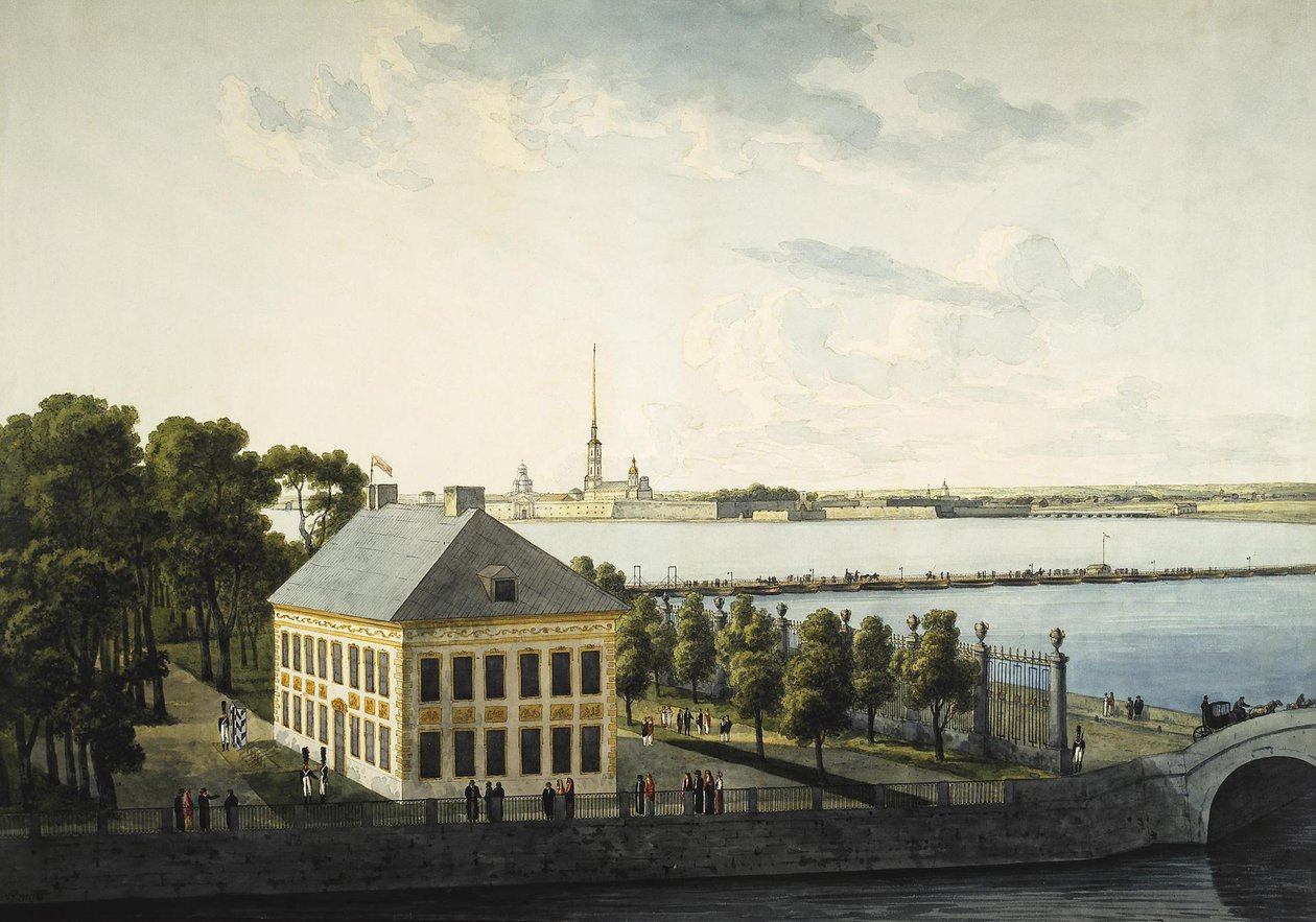 Näkymä Pietari I:n kesäpalatsista, 1809 tekijältä Andrei Yefimovich Martynov