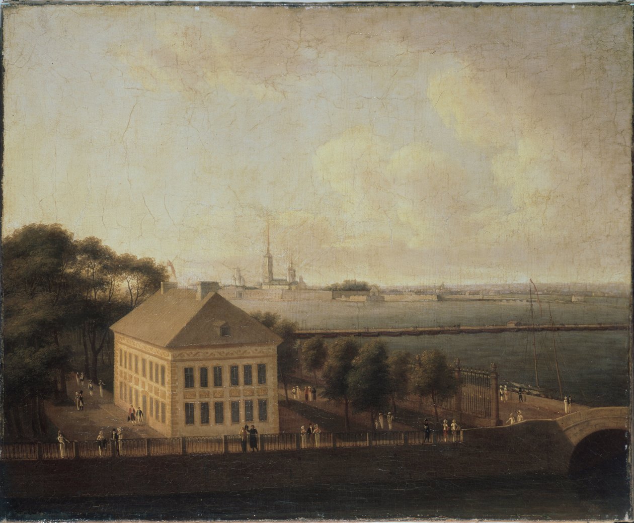 Näkymä Nevalle ja Pietari I:n kesäpalatsille (1672-1725), Pietari (Näkymä Nevalle ja Pietari I:n kesäpalatsille) - Andrei Jefimovitš Martynovin (1768-1826) maalaus, öljy kankaalle, venäläistä taidetta tekijältä Andrei Yefimovich Martynov