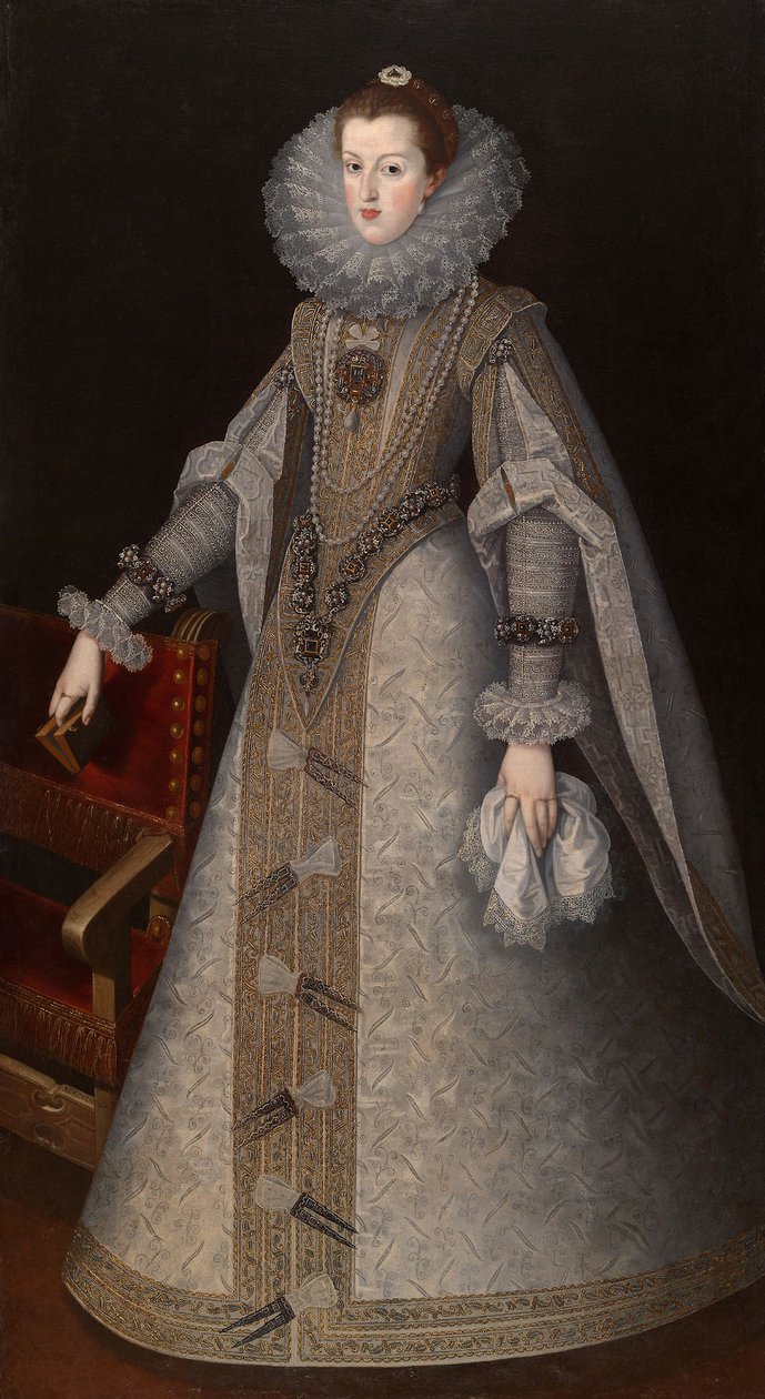 Margaret Itävallan, Espanjan kuningatar, n. 1610 (öljy kankaalle) tekijältä Andres Lopez Polanco