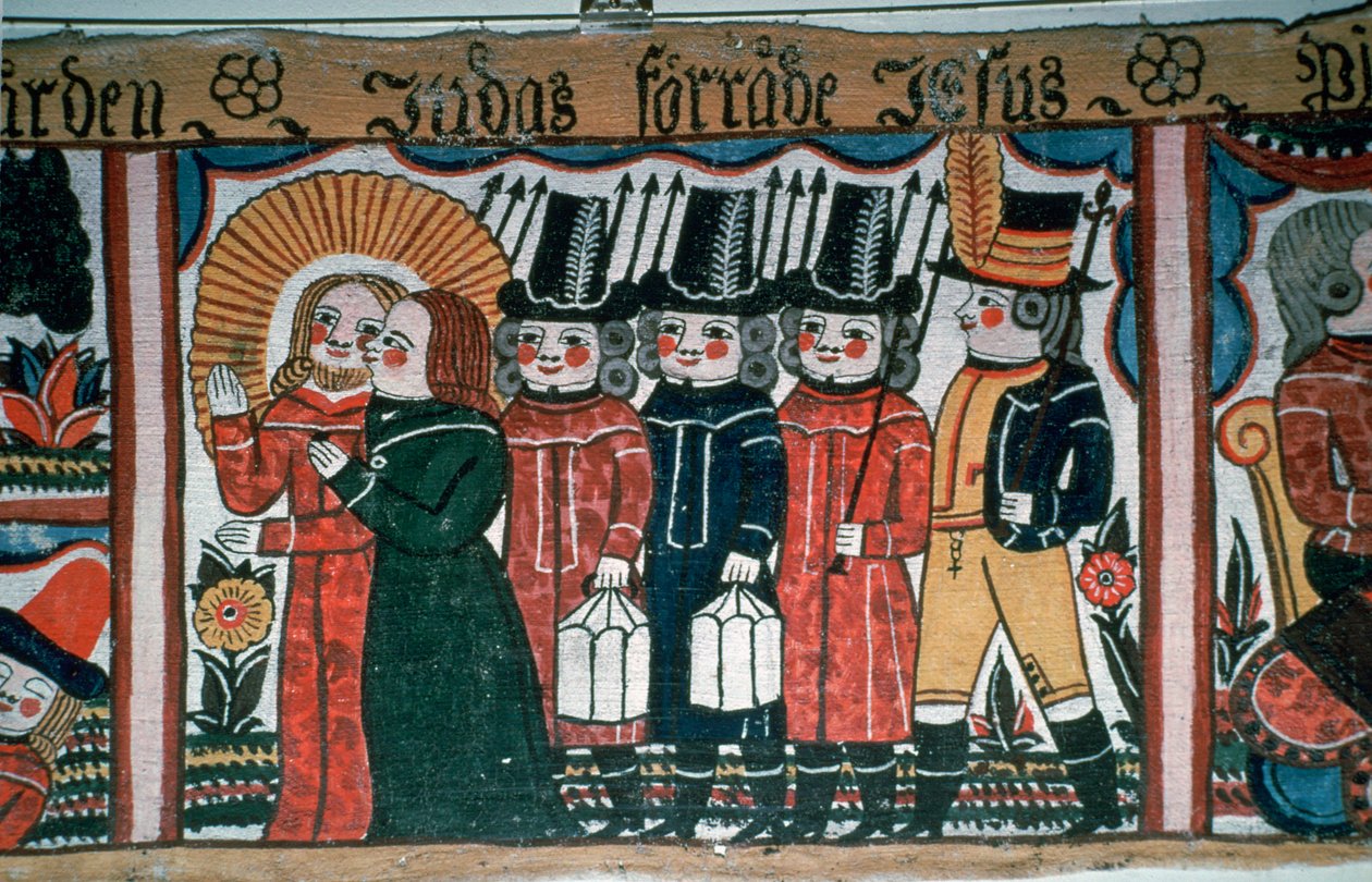 Kuvaus Kristuksen pidätyksestä, 1800-luku tekijältä Andres Palsson