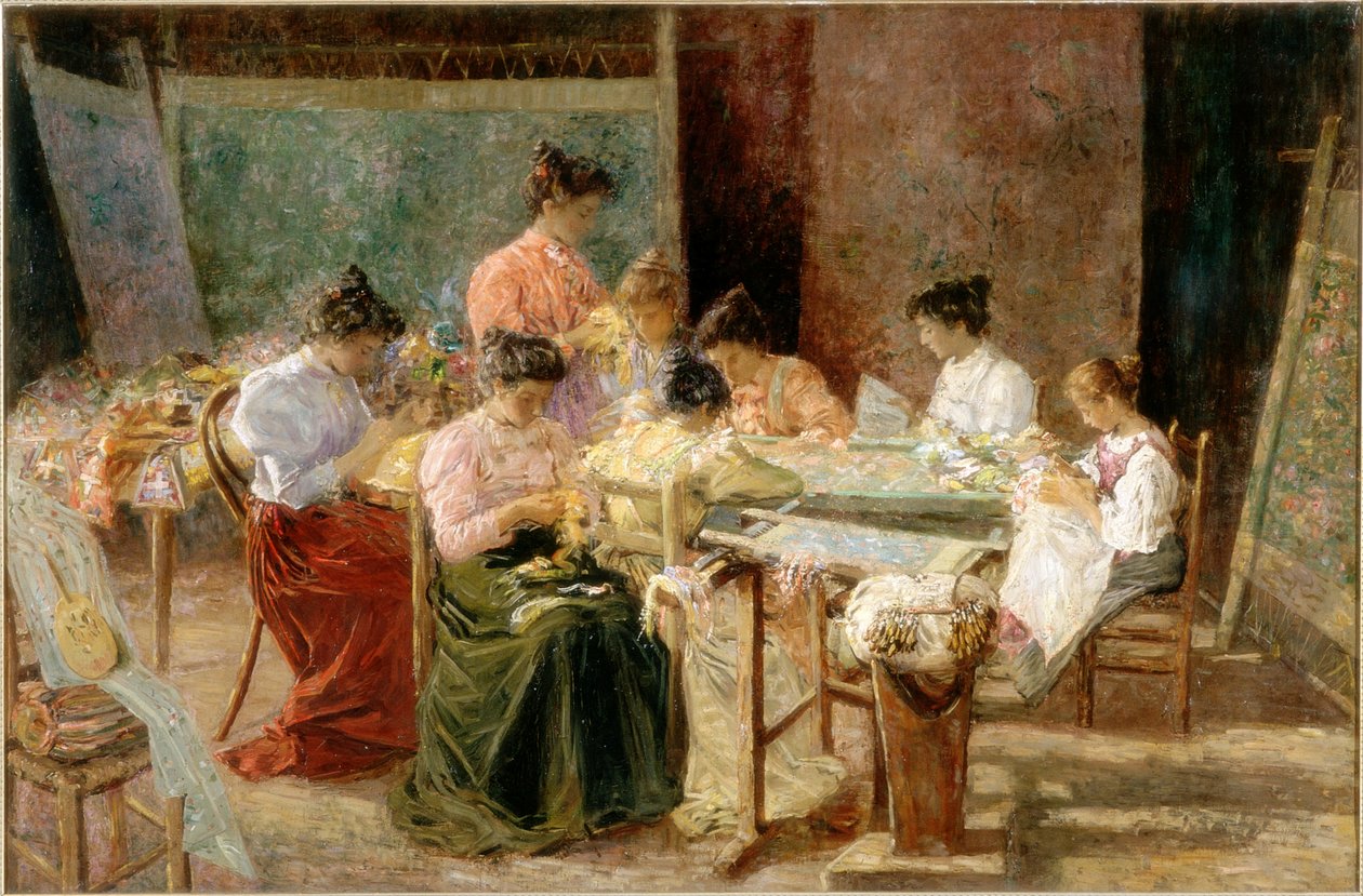 Venetsialaiset kirjontakoneet, n. 1905 tekijältä Andrew Colley