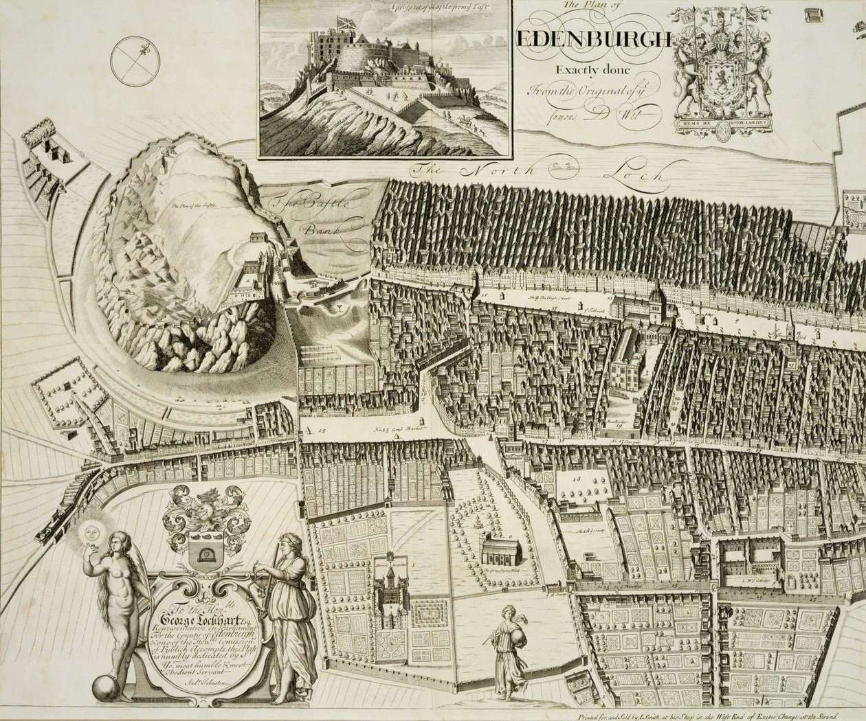 Edinburghin suunnitelma, pubi. kirjoittanut John Smith (n. 1652-1742) n. 1710 tekijältä Andrew Johnston
